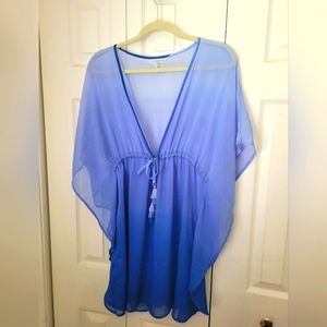 Bleu by Rod Beattie Blue Ombre Coverup Size medium
